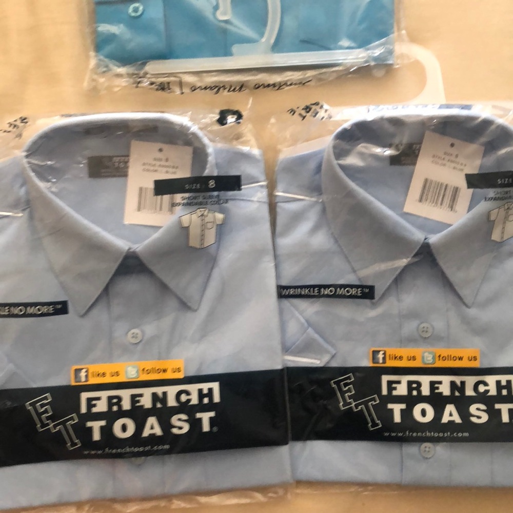 French toast used only shirts wrinkle size 14  school uniform 2 for$12 1 free